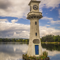 Buy canvas prints of Roath Park Lighthouse, Cardiff, Wales, UK by Mark Llewellyn