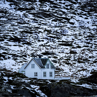 Buy canvas prints of Norwegian Homes, Tromso, Norway by Mark Llewellyn