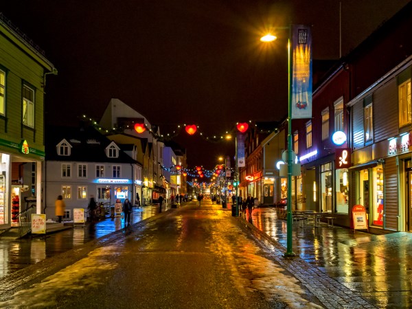 Christmas Shopping, Tromso, Norway Picture Board by Mark Llewellyn