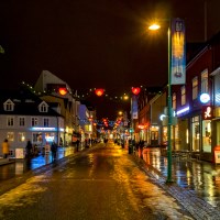 Buy canvas prints of Christmas Shopping, Tromso, Norway by Mark Llewellyn