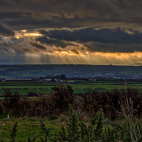 Buy canvas prints of Crepuscular Rays, Ceredigion, Wales, UK by Mark Llewellyn