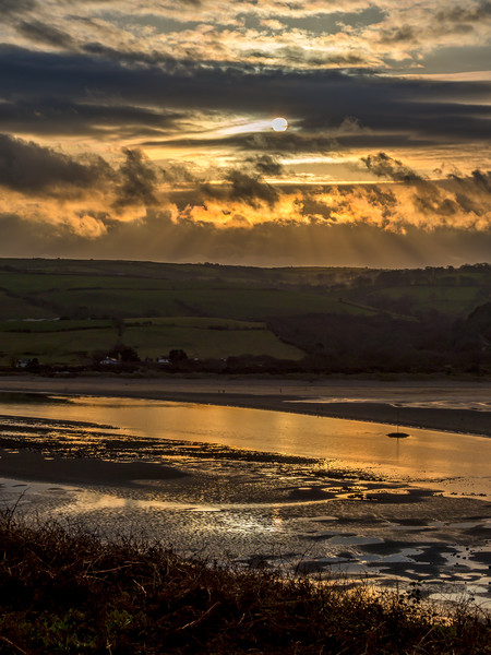 Gwbert Sunset, Ceredigion, Wales, UK Picture Board by Mark Llewellyn