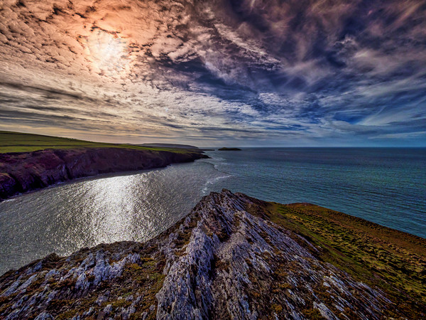 Clouds Over Mwnt Bay, Ceredigion, Wales, UK Picture Board by Mark Llewellyn
