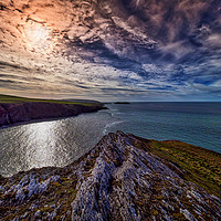 Buy canvas prints of Clouds Over Mwnt Bay, Ceredigion, Wales, UK by Mark Llewellyn