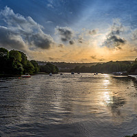 Buy canvas prints of Cardigan Harbour Sunset, Pembrokeshire, Wales, UK by Mark Llewellyn