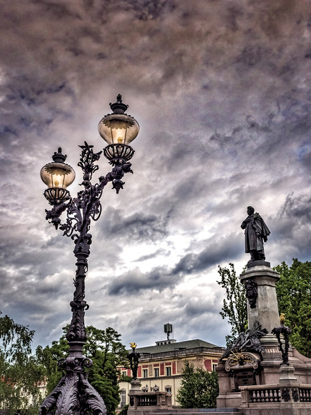 Old Town Street Light, Warsaw, Poland Picture Board by Mark Llewellyn