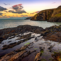 Buy canvas prints of Ceibwr Bay Sunset, Pembrokeshire, Wales, UK by Mark Llewellyn