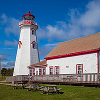 Buy canvas prints of East Point Lighthouse, Prince Edward Island, Canad by Mark Llewellyn