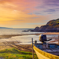 Buy canvas prints of Pwll Gwaelod Sunset, Pembrokeshire, Wales, UK by Mark Llewellyn