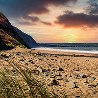 Buy canvas prints of Penbryn Beach Sunset, Ceredigion, Wales, UK by Mark Llewellyn