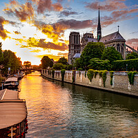 Buy canvas prints of Notre Dame Evening, Paris, France by Mark Llewellyn