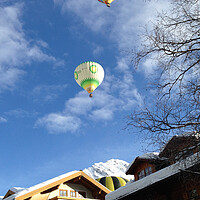 Buy canvas prints of Hot Air Balloons, Filzmoos, Austria by Mark Llewellyn