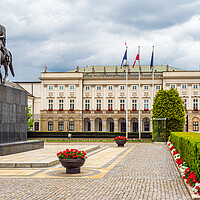 Buy canvas prints of Józef Poniatowski Monument, Warsaw, Poland by Mark Llewellyn