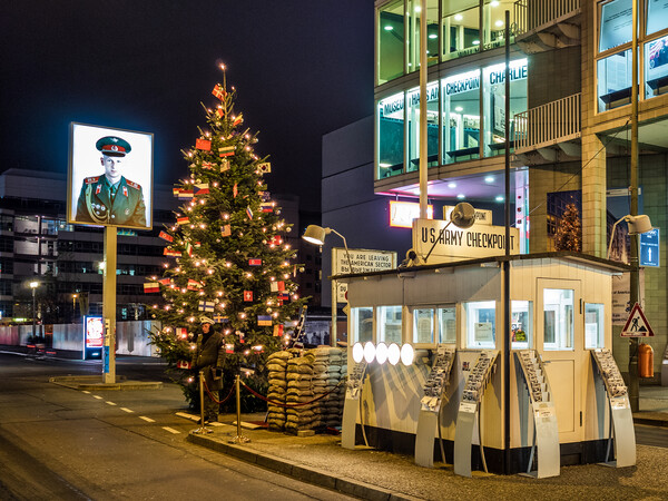 Checkpoint Charlie, Berlin, Germany Picture Board by Mark Llewellyn