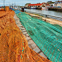 Buy canvas prints of Fishing Nets, Scotland, UK by Mark Llewellyn