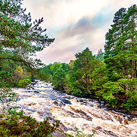Buy canvas prints of Rapids, Highlands, Scotland, UK by Mark Llewellyn
