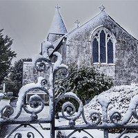 Buy canvas prints of Snowy Church by Simon West
