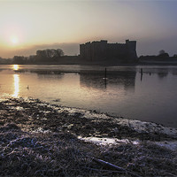 Buy canvas prints of Carew Castle and lake by Simon West