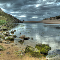 Buy canvas prints of Bosherston Bay, Pembrokeshire by Simon West