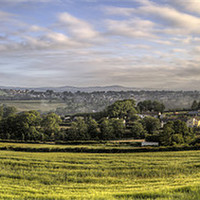 Buy canvas prints of Panoramic of Narbeth by Simon West