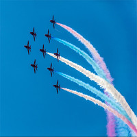 Buy canvas prints of Red Arrows Coloured Roll by Simon West