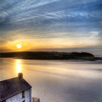 Buy canvas prints of Dylan Thomas Boathouse by Simon West