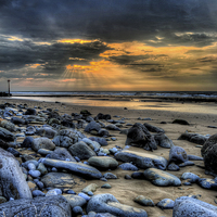 Buy canvas prints of Amroth Beach by Simon West