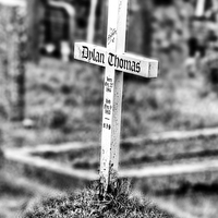 Buy canvas prints of Dylan Thomas Grave Cross by Simon West