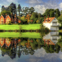 Buy canvas prints of Great Windsor Park Boathouse by Simon West