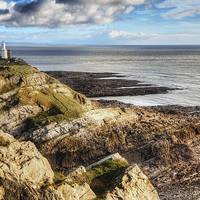 Buy canvas prints of The Mumbles Lighthouse by Simon West