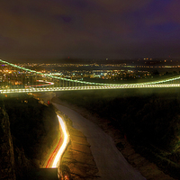 Buy canvas prints of Clifton Suspension Bridge At Night by Simon West