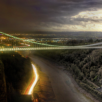 Buy canvas prints of Clifton Suspension Bridge Night and Day by Simon West