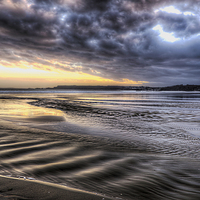 Buy canvas prints of Amroth Beach Sunset by Simon West