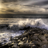 Buy canvas prints of Amroth waves by Simon West
