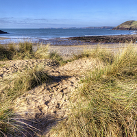 Buy canvas prints of Manorbier Beach by Simon West