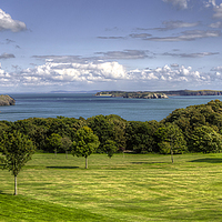 Buy canvas prints of  View across to Caldey Island by Simon West