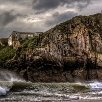 Buy canvas prints of  Tenby Island - St Catherines by Simon West