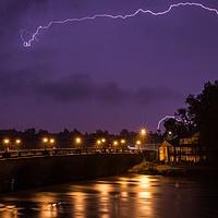 Buy canvas prints of Lightning Storm over Maidenhead and Thames by Simon West
