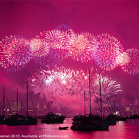 Buy canvas prints of Fireworks Down Under by Barry Newman