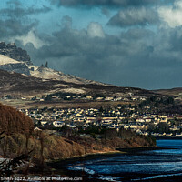 Buy canvas prints of Portree and the Storr in January  by Richard Smith