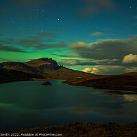 Buy canvas prints of Northern lights reflected in Loch Leathan by the Storr  by Richard Smith