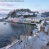 Buy canvas prints of Portree harbour in the snow by Richard Smith