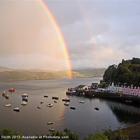 Buy canvas prints of Rainbow over Loch Portree by Richard Smith