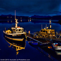 Buy canvas prints of Portree pontoon just after midnight by Richard Smith