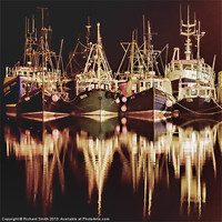 Buy canvas prints of Fishing fleet at Portree pier by Richard Smith