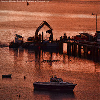 Buy canvas prints of Working at Portree pier. by Richard Smith