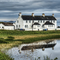 Buy canvas prints of Duntulm Castle cottages by Richard Smith