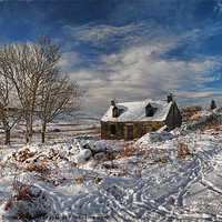 Buy canvas prints of Derelict cottage in the snow by Richard Smith