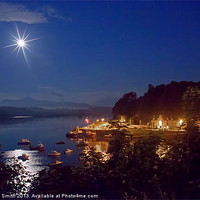 Buy canvas prints of Jeweled moon over Loch Portree by Richard Smith