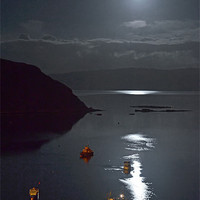 Buy canvas prints of Moon reflections on Loch Portree by Richard Smith